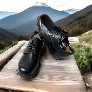 Apex Ambulator Diabetic Comfort Black Leather Shoe Men 10-11 Lace Up Women 11-12